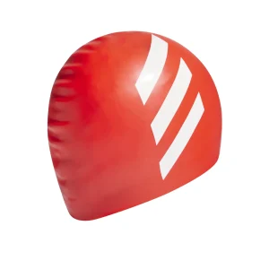 Bon marché 🧨 Natation Adidas Bonnet De Bain Enfant Adidas 3-bandes Silicone ROUGE 🔥 soldes officiel 13