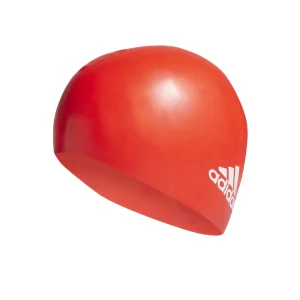 Bon marché 🧨 Natation Adidas Bonnet De Bain Enfant Adidas 3-bandes Silicone ROUGE 🔥 soldes officiel 11